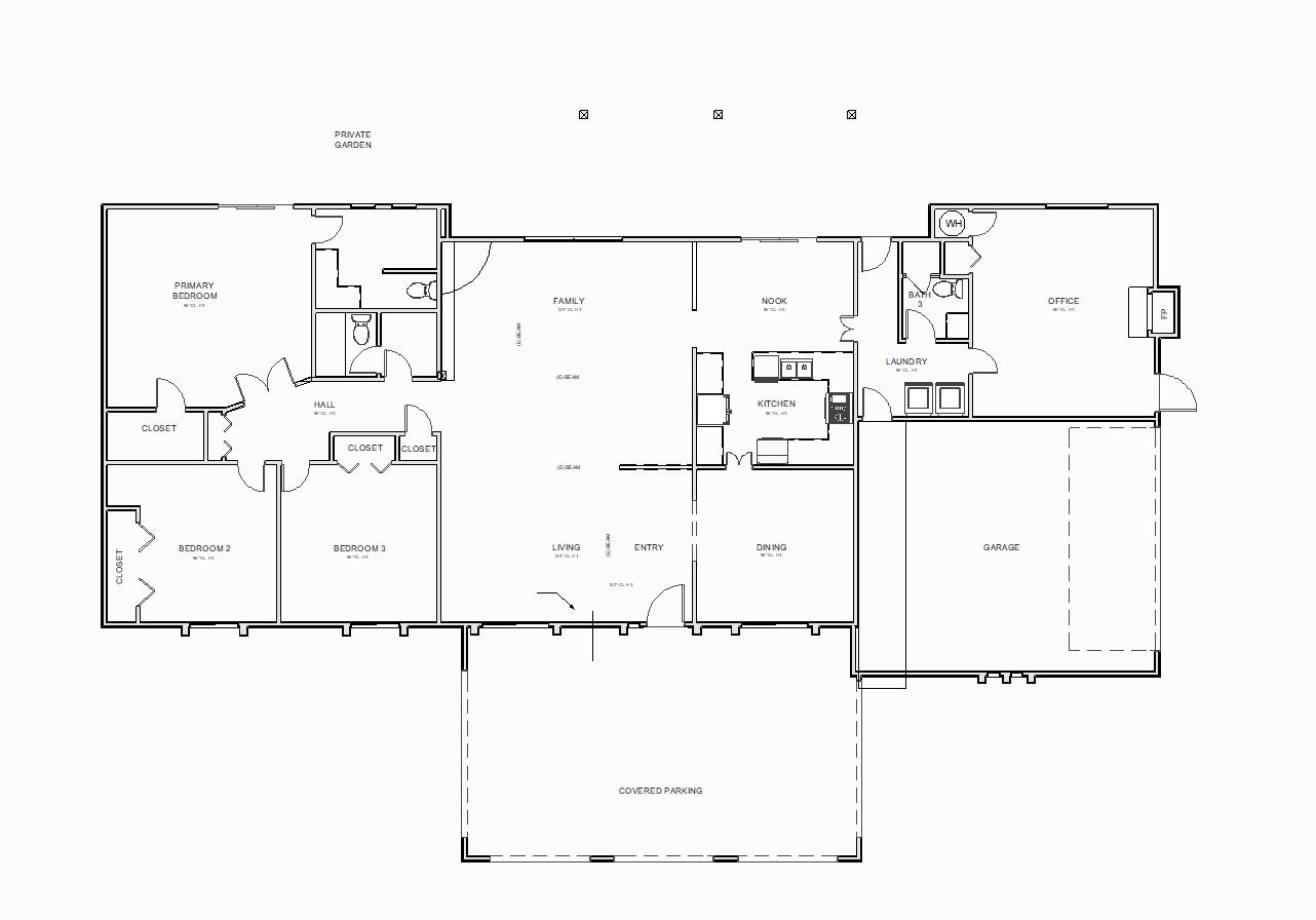 68th Place remodel — clean presentation floor plan showing room layout and spatial flow